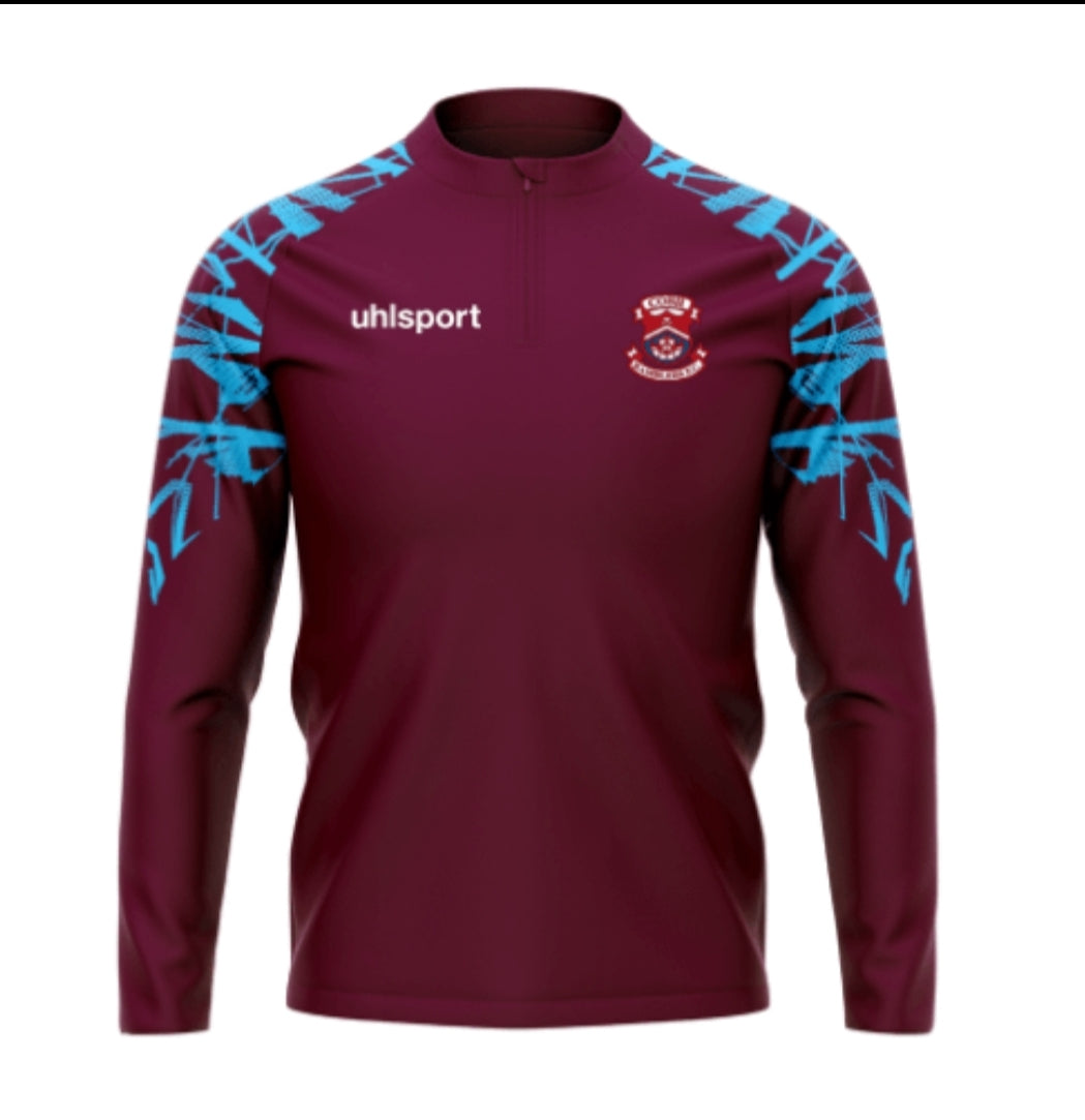 Ulhsport CRFC Goal Claret / Blue 1/4 Zip - Adult