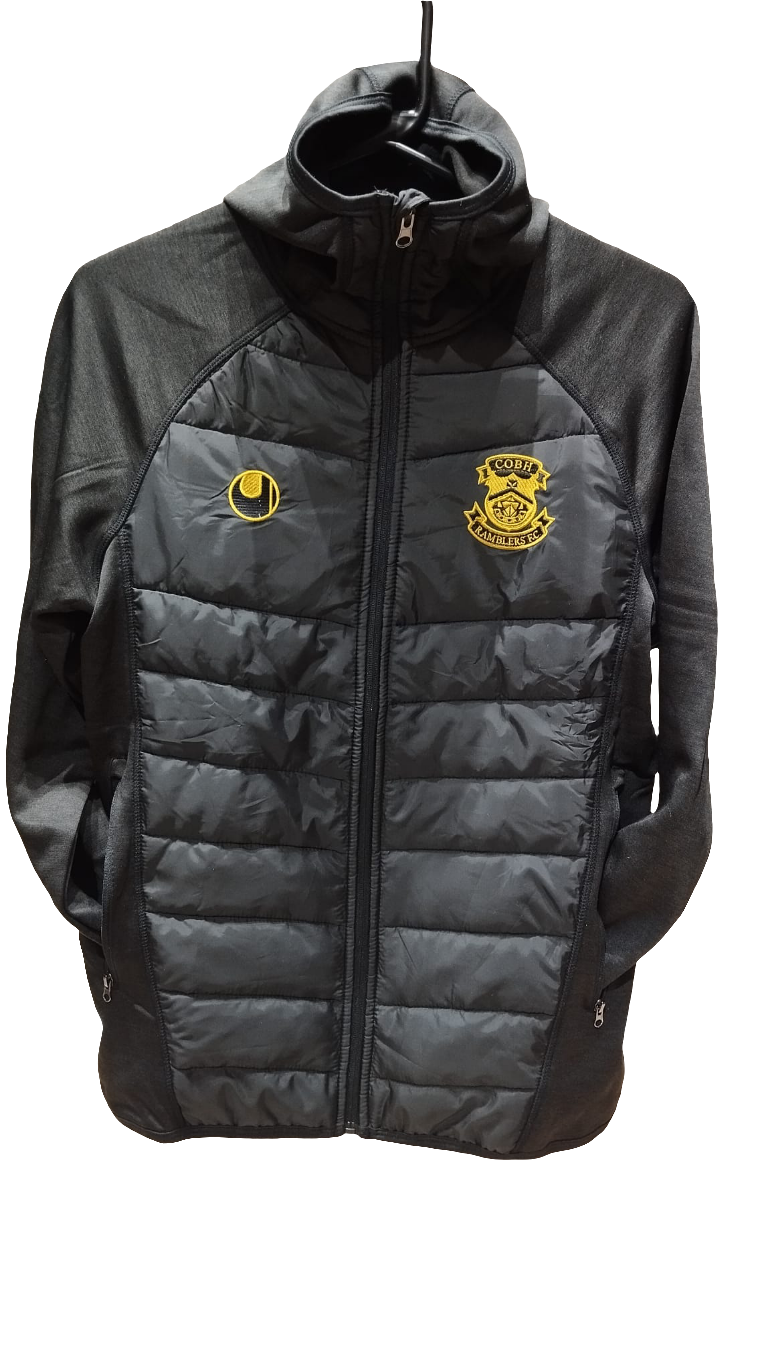 Uhlsport CRFC Padded Hybrid Jacket Black / Gold Crest - Adult