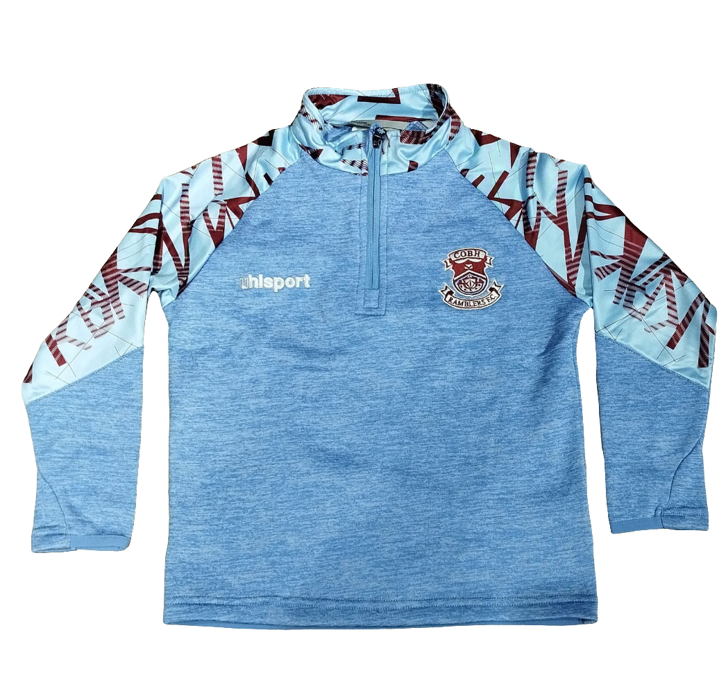 Uhlsport CRFC Goal 1/4 Zip Blue / Claret - Kids/Youth