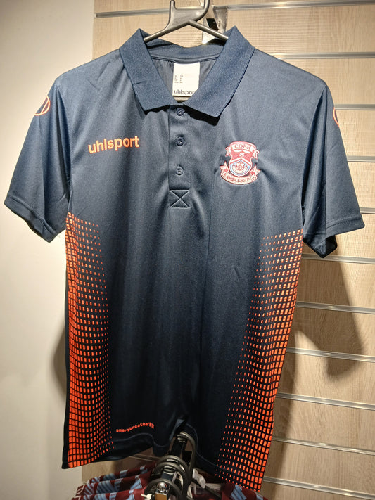 Uhlsport CRFC Score Polo Shirt Navy / Fluo Red - Adult